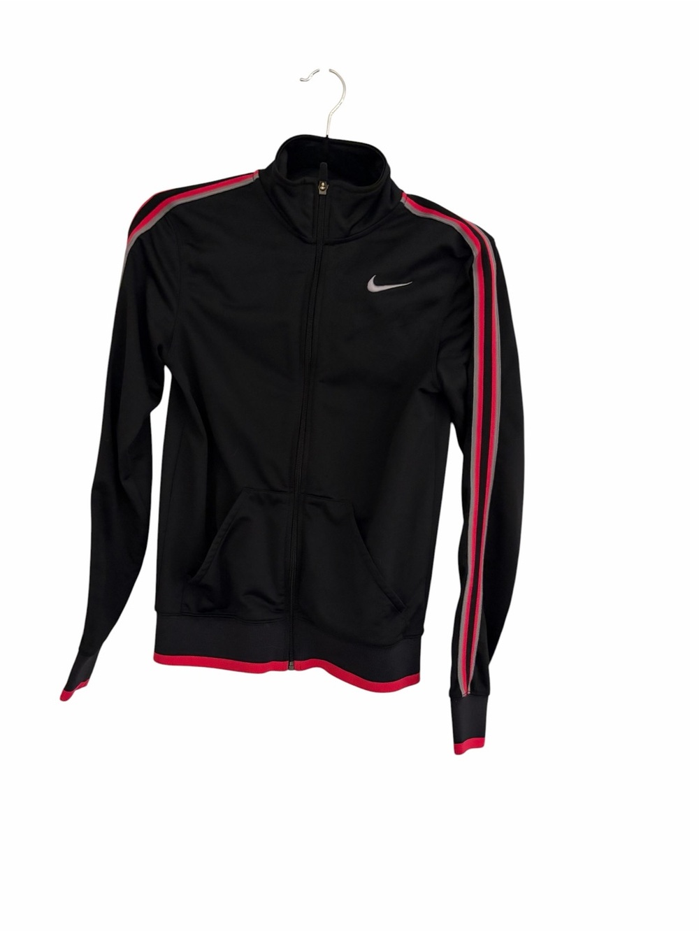 Vintage Y2K Nike Black Pink Striped Full-Zip Track
